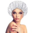 thumbnail image 1 of Satin Bonnet Sleeping Cap Double Layer Elasticated Trim Soft Night Hat for Woman, 1 of 2