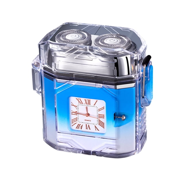 EGNMCR Rasoir Électrique Multifonction d'Extérieur avec Éclairage COB Montre à Quartz, Romantique, Touche Basse et Introvertie, Rasoir Électrique Multifonction Calme et Ambiance