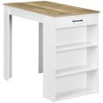 thumbnail image 1 of CoSoTower Bar Table with Drawer and 3 Storage Shelves, Bar Height Table, High Top Pub Table for Home Bar, Kitchen, Grey, 1 of 7