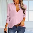 thumbnail image 2 of HBFAGFB Long Sleeve Button up Shirts for Women Fashion Simple Spring Summer Work Clothes Pink Size S, 2 of 9