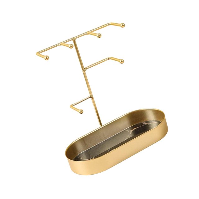 Xingzhi Jewelry Organizer Stand Tray Display Rack for Rings Gold Marbling