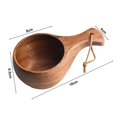 thumbnail image 4 of Handmade Wooden Milk Cup Acacia Wood Coffee Mugs Tasse With Carrying Rope Handle Camping Drinkware Cups Kitchen Tools, 4 of 12