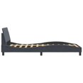thumbnail image 3 of vidaXL Bed Frame with Headboard Dark Grey 100x203 cm Velvet, 3 of 5