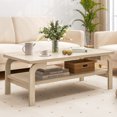 thumbnail image 2 of Gymax Table Basse Rectangulaire de 47 Pieds' avec Tablette de Rangement et Pieds Courbés pour Salon, 2 of 10