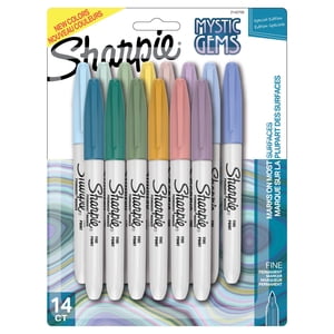 Sharpie Permanent Marqueurs, Collection complète de la Gemme Mystique, Point Fin, Couleurs assorties, 14 Nombre