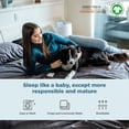 thumbnail image 4 of 100% Organic Cotton Queen Dark Gray Sheet Set | Percale Weave | 4 Piece | 300 Thread Count | GOTS Certified | Breathable Crisp Cool | Luxury Finish | Fits Upto 17" Deep Pocket Mattress | Sustainable, 4 of 8