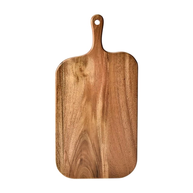 Wood Cutting Board with Handle for Kitchen and Charcuterie Serving - Wood Chopping Board Double Tray for Cheese Meat Bread Fruits - Ideal Outdoor RV Restaurant Use