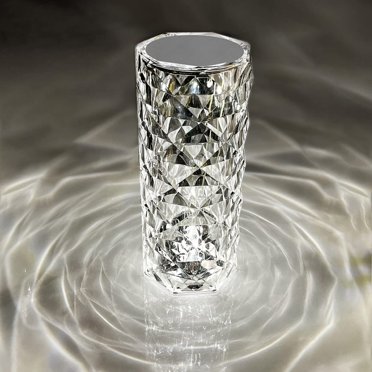 Crystal Table Lamp Rose Lamp with Touch Control 3 Colors Changing USB-C Rechargeable Battery 2000 mAh LED Nightstand Lamps for Living Room Bedroom Decorative Light for Party Dinner Et