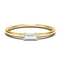 thumbnail image 1 of East-West Stackable Baguette Birthstone Ring - Cubic Zirconia / White Topaz (April), 1 of 5