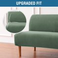 thumbnail image 3 of Armless Futon Cover Stretch Sofa Bed Slipcover Protector Elastic Feature Rich Textured High Spandex Small Checks Jacquard Fabric Futon Cover, Machine Washable, 3 of 7