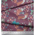 thumbnail image 3 of Soimoi Velvet Fabric Tree,Fox & Bear Kids Printed Craft Fabric by The Yard 58 Inch Wide, 3 of 3