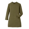 thumbnail image 5 of HXWCHs Robe d'École pour Filles Robe Moulante Ajustée pour Filles Hiver Chaude Extensible Col Roulé Manches Longues Tenue Décontractée pour Tout-Petits et Enfants avec Vert Doux 11-12 Ans, 5 of 5