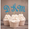 thumbnail image 1 of Darling Souvenir| Custom Initials Wedding Cupcake Toppers| Personalized Party Dessert Decorations - Pack Of 20, 1 of 3