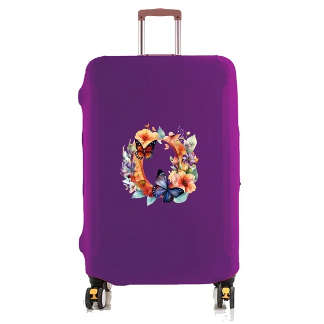 Travel Luggage Cover Baggage Suitcase Protector Washable Reusable Dustproof Scratch-proof Suitcase Cover Butterfly Print Pattern 8butterfly letter O S