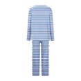 thumbnail image 5 of Timegard Pajamas Sets for Women 2 Piece Stripted Long Sleeve V Neck Ruched Top and Pants Fall Pjs Outfits, 5 of 5