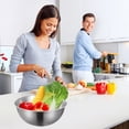 thumbnail image 1 of Ensemble de Bols à Mélanger en Acier Inoxydable, Organisateur de Rangement pour Aliments de Réfrigérateur Domestique, Robuste, Résistant à la Rouille, Robuste, Facile à Nettoyer, Va au Lave-Vaisselle, Polyvalent pour Mélanger, Servir, Salade, Maïs Soufflé, Empilable, 1 of 6