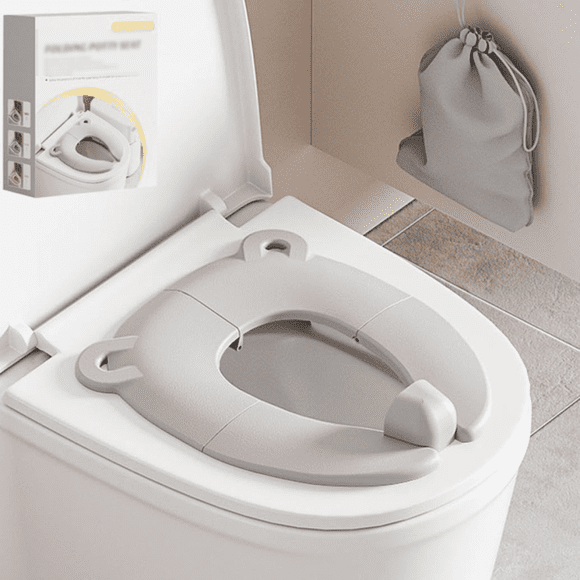 Portable Child - Friendly Toilet Seat, Animal - Shaped Foldable Potty Cushion with Sturdy Non - Slip Grip, Easy - Clean Design for Home, Public Restrooms & Travel Convenience (grey)