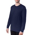 thumbnail image 2 of Hanes Mens Perfect-T Long Sleeve Cotton T-Shirt 2-Pack, L, Navy, 2 of 4