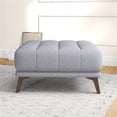 thumbnail image 4 of Allen Mid-Century Modern Square Microfiber Ottoman in Light Gray, 4 of 6