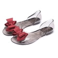 thumbnail image 4 of Commforr Chaussures à Enfiler pour Femmes, Sandales d'Été pour Femmes, Sandales Plates pour Femmes, Sandales pour Femmes, Sandales Mignonnes pour Femmes, Sandales d'Été pour Femmes à Bout Ouvert en Gelée, Grandes Fleurs, Bout Poisson, Sandales de Plage, Rouge, 6, 4 of 5