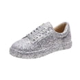 thumbnail image 1 of Kcodviy Chaussures Décontractées pour Femmes à Paillettes, Bout Rond, Style Affaires, Larges, à Lacets, Confortables, Plates, Chaussures Décontractées pour Femmes, Taille 8, Chaussures Décontractées Larges, 1 of 6