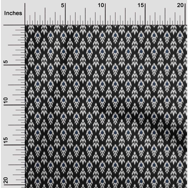 oneOone Viscose Chiffon Fabric Ethnic Ikat Printed Fabric 1 Yard 42 Inch Wide