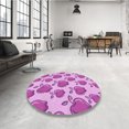 thumbnail image 4 of Ahgly Tapis Rond Lavable en Machine Intérieur Transitionnel Pastel Violet Rose, 7 Pieds Rond, 4 of 7