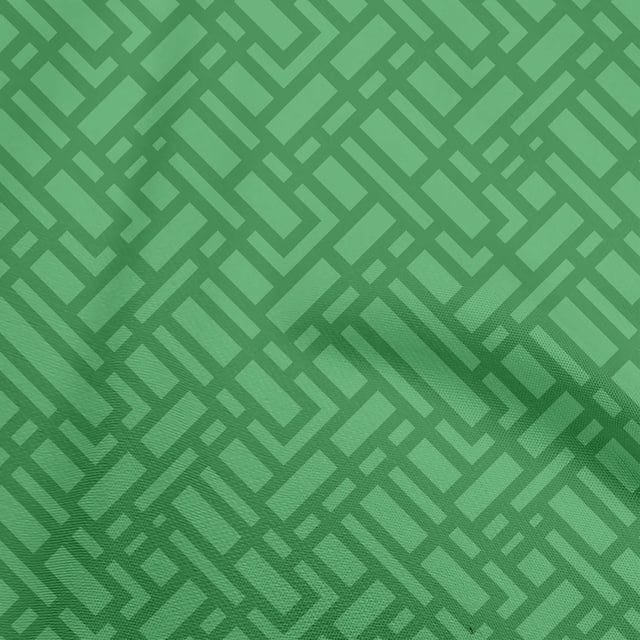 oneOone Viscose Jersey Green Fabric Geometric Sewing Material Print Fabric By The Yard 60 Inch Wide