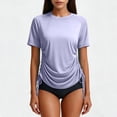 thumbnail image 4 of Neewe Women's Rash Guard UPF 50+ Ruched Swim Shirt Round Neck Short Sleeve Performance Top S-XXL, 4 of 8