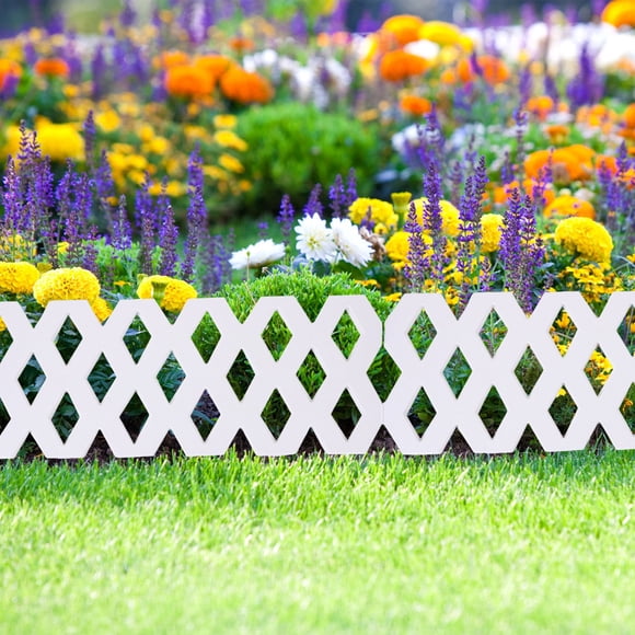 PALIFEUR Home Decor White Plastic Garden Fence Picket Fence Edgings for Lawns Flowerbeds Plant Borders Decorative Yard Home Decor Living Room
