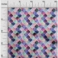 thumbnail image 1 of oneOone Tissu Polyester Lycra Texturé Géométrique Marocain Imprimé 1 Yard 56 Pouces de Large, 1 of 4