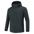 thumbnail image 1 of Birdeem Mansolid Color Water Resistance Drawstring Pockets Hooded Outdoor Jacket Coat, 1 of 3
