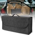 thumbnail image 2 of Soft Felt Car Bag Organizer Folding Car Storage Box Case seat Trunk Non Slip Fireproof Handle Collapsible Space Saving for Fire Extinguishers Repair Tools Toys 19” x 9.4” x 6.2”(Dark Gray, 2 of 11