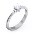 thumbnail image 3 of Birthstone Heart Ring with Shoulder Accents - Cubic Zirconia / White Topaz (April), 3 of 4