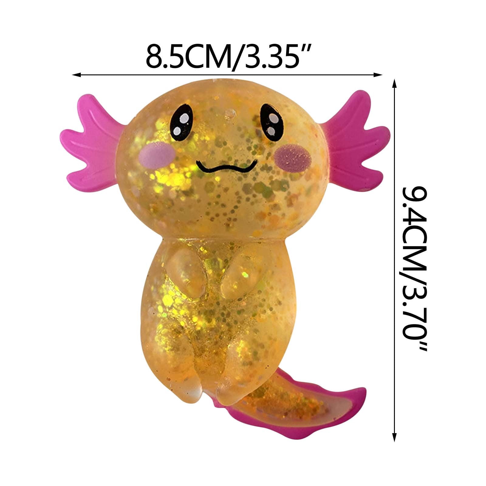 Lot De 4 Jouets à Presser Axolotl – Paillettes – Anti-stress – Souple Et Doux – Enfants Et Adultes