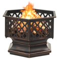 thumbnail image 3 of vidaXL Rustic Fire Pit with Poker 62x54x56 cm XXL Steel, 3 of 5