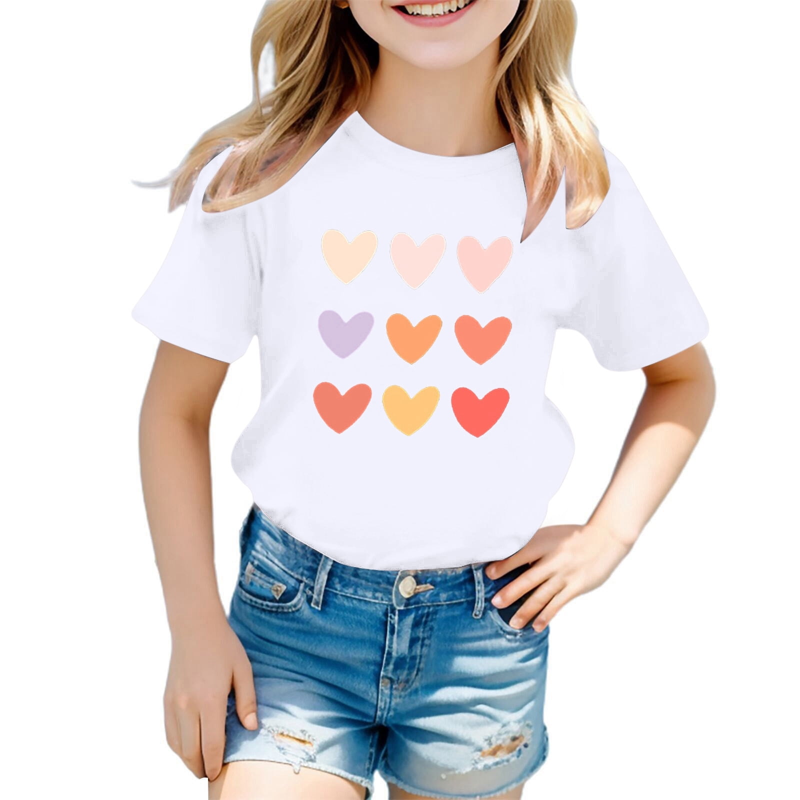 B91xZ Hauts pour Filles Manches Courtes à Volants Polo Uni, Blanc 8-9 Ans