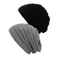 thumbnail image 1 of Tuque Tricotée pour Femmes (Lot de 2), Noir/gris Chiné Clair, 1 of 1