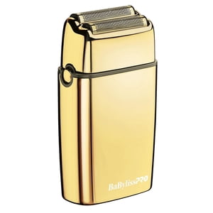 BaBylissPRO® Gold Metal Double‑Foil Shaver with Hypoallergenic Foils & 3‑Hour Cordless Runtime