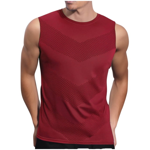 Cameland Tank Tops Men Workout Shirts for Men Men's Summer Solid Color Vest Sleeveless T Shirt Vest Top Athletic Shirts & Tops Mens Compression Tank Top