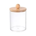 thumbnail image 2 of Clear Plastic Jar Organizer, 10oz Cotton Swab Qtip Dispenser with Acrylic Lid, Bathroom Countertop Storage Container for Cotton Balls Rounds, Modern Cosmetic Makeup Organizer Canister, 2 of 6