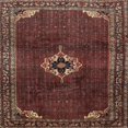 thumbnail image 1 of Ahgly Company Machine Washable Indoor Square Traditional Deep Red Area Rugs, 6' Square, 1 of 7
