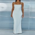 thumbnail image 3 of Women‘s Solid Color Sleeveless Open Back Fitted Evening Dress, 3 of 6