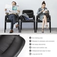 thumbnail image 3 of OLIXIS Guest Reception Desk Chairs without Wheels Set of 2 PU Leather Padded Arms, for Office, Waiting Room, Restaurant, Library, Barber Store, Clinic, Lobby Black-2 Pack, 3 of 7