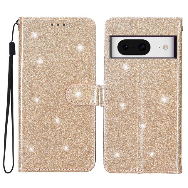 Compatible avec Google Pixel 8 Étui Portefeuille Scintillant à Paillettes avec Étui à Rabat à Poche pour Carte