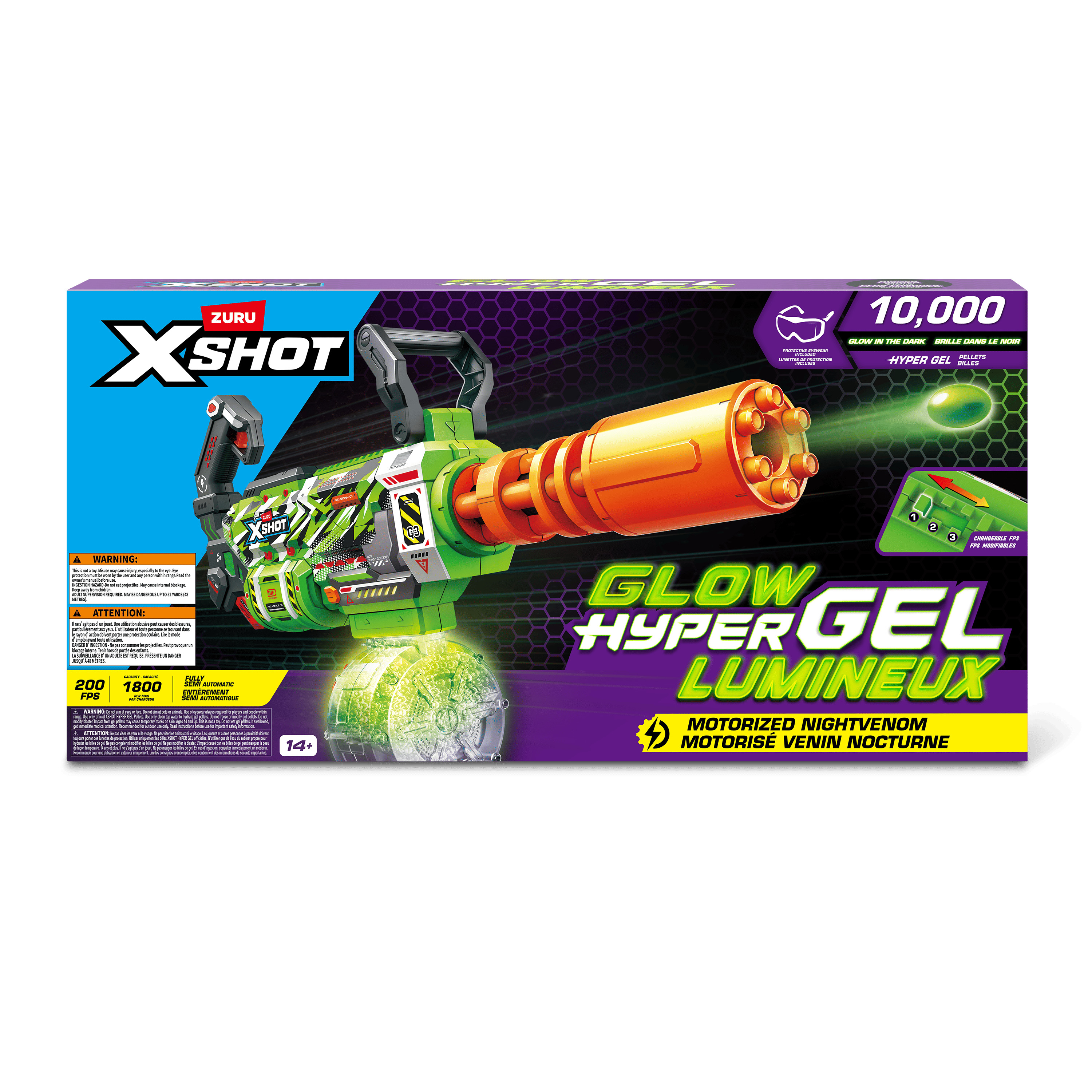 XSHOT Hyper Gel Glow Motorized Gatling Blaster with 10,000 Gel