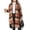 501_Orange, variant on Plus Size Womens Plaid Shacket Jacket Long Flannel Shirt Casual Lapel Button Down Trench Coats Long Sleeve Plaid Coat Pockets