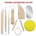thumbnail image 3 of JJKBVCLO Clay Tool Set Wooden Pottery Clay Sculpture Carving Tool 8 Piece Set Beginner DIY Making Modeling Carving, 3 of 8
