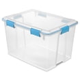 thumbnail image 3 of Sterilite 76 Liter Gasket Box, Weather-Resistant Large Clear Storage Bin with Latch Lid, Blue - 4PK, 3 of 9