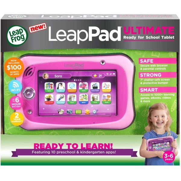 LeapFrog LeapPad Ultimate Ready for School Tablet , Rose, Version anglaise, 3 à 6 ans